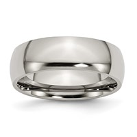 Chisel Titanium Polished 7mm Half Round Band view 1