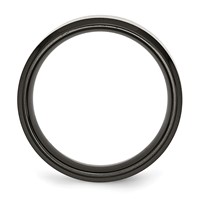 Chisel Titanium Brushed Center Black IP-plated 8mm Beveled Edge Band view 2