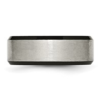 Chisel Titanium Brushed Center Black IP-plated 8mm Beveled Edge Band view 3