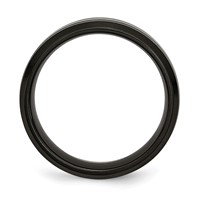 Chisel Titanium Brushed and Polished Black IP-plated 7mm Grooved Band view 2