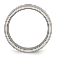 Chisel Titanium Polished Black Enamel 8mm Beveled Edge Band view 2