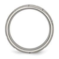 Chisel Titanium Brushed 6mm Beveled Edge Notched Band view 2