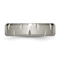 Chisel Titanium Brushed 6mm Beveled Edge Notched Band view 3