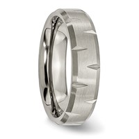 Chisel Titanium Brushed 6mm Beveled Edge Notched Band view 4