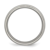 Chisel Titanium Polished 6mm Ridged Edge Band view 2