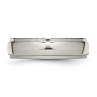 Chisel Titanium Polished 6mm Ridged Edge Band view 3