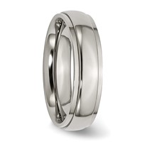 Chisel Titanium Polished 6mm Ridged Edge Band view 4