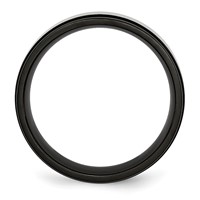 Chisel Titanium Brushed Center Black IP-plated 8mm Beveled Edge Band view 2