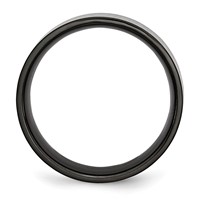 Titanium Polished 8mm Black IP-plated Band with Satin Stripes view 2