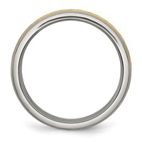 Titanium 7mm Yellow IP-plated X Design Grooved Satin Band view 2