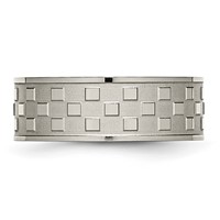 Titanium Satin and Polished Checkered 8mm Band view 3