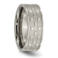 Titanium Satin and Polished Checkered 8mm Band view 4