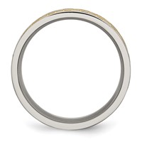 Titanium 8mm Yellow IP-plated Satin and Polished Checkered Band view 2