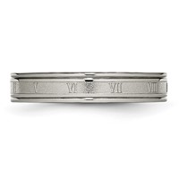 Chisel Titanium Brushed Center 4mm Roman Numerals Band view 3