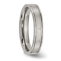 Chisel Titanium Brushed Center 4mm Roman Numerals Band view 4