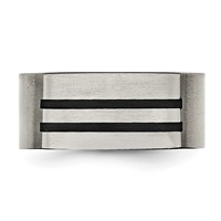 Titanium Brushed Black Enamel Stripes 10mm Band view 4