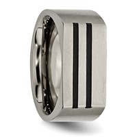 Titanium Brushed Black Enamel Stripes 10mm Band view 5