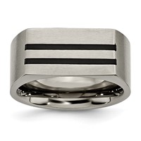 Titanium Brushed Black Enamel Stripes 10mm Band view 1