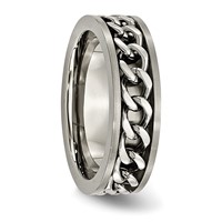 Chisel Titanium Brushed 7mm Chain Inlay Band view 4