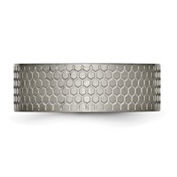 Titanium Brushed Patterned 8mm Flat Band view 3