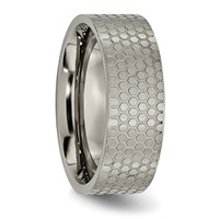 Titanium Brushed Patterned 8mm Flat Band view 4