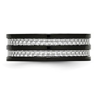Chisel Titanium Polished Black IP-plated Band with Grey Carbon Fiber Inlay 8mm view 3