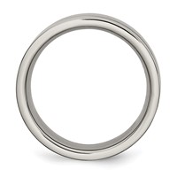 Chisel Titanium Polished Band with Black Carbon Fiber Inlay 8mm view 2