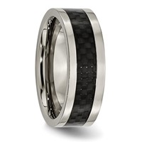 Chisel Titanium Polished Band with Black Carbon Fiber Inlay 8mm view 4
