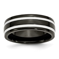 Titanium 8mm Black IP-plated Polished Band view 1