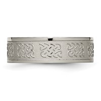 Titanium Satin Center 7mm Fancy Design Band view 3
