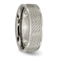 Titanium Satin Center 7mm Fancy Design Band view 4
