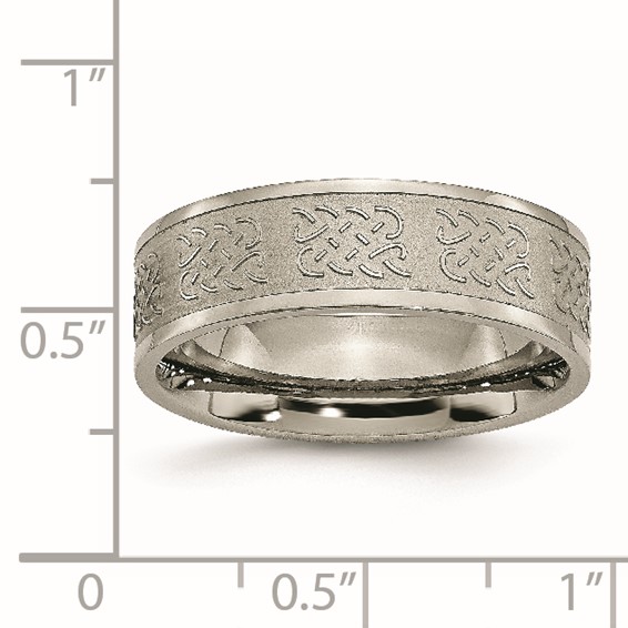 Titanium Satin Center 7mm Fancy Design Band