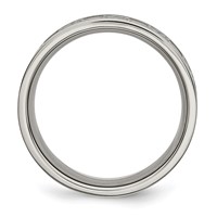 Chisel Titanium Brushed Center 8mm Scroll Design Band view 2