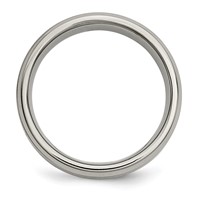Chisel Titanium Brushed Center 0.05 Carat Diamond 7mm Band view 2