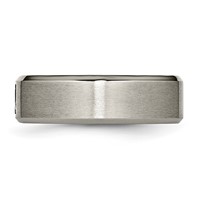 Chisel Titanium Brushed Center 0.05 Carat Diamond 7mm Band view 3