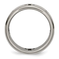 Chisel Titanium Brushed and Polished 0.05 Carat Diamond Cross Cut Out 7mm Band view 2