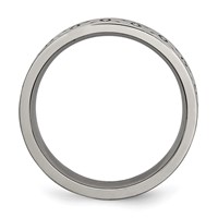 Chisel Titanium Brushed 6mm Trinity Symbol Flat Band view 2