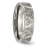 Chisel Titanium Brushed 6mm Trinity Symbol Flat Band view 4