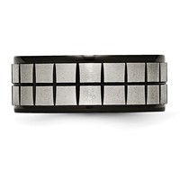Chisel Titanium Brushed Center Black IP-plated 9mm Band view 3