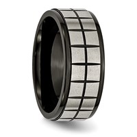 Chisel Titanium Brushed Center Black IP-plated 9mm Band view 4