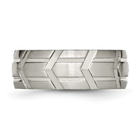 Chisel Titanium Brushed and Polished 8mm Band view 3