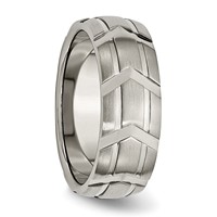 Chisel Titanium Brushed and Polished 8mm Band view 4