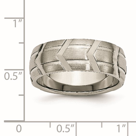 Chisel Titanium Brushed and Polished 8mm Band