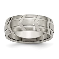 Chisel Titanium Brushed and Polished 8mm Band view 1
