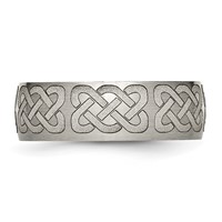 Chisel Titanium Brushed Celtic Laser Design 8mm Band view 3