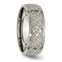 Chisel Titanium Brushed Celtic Laser Design 8mm Band view 4