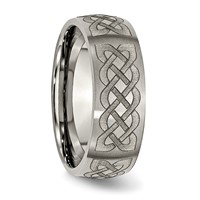 Chisel Titanium Brushed Celtic Laser Design 8mm Band view 4
