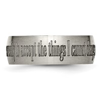 Chisel Titanium Brushed Serenity Prayer Laser Design 8mm Band view 3