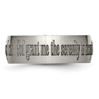 Chisel Titanium Brushed Serenity Prayer Laser Design 8mm Band view 4