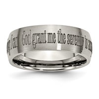 Chisel Titanium Brushed Serenity Prayer Laser Design 8mm Band view 1